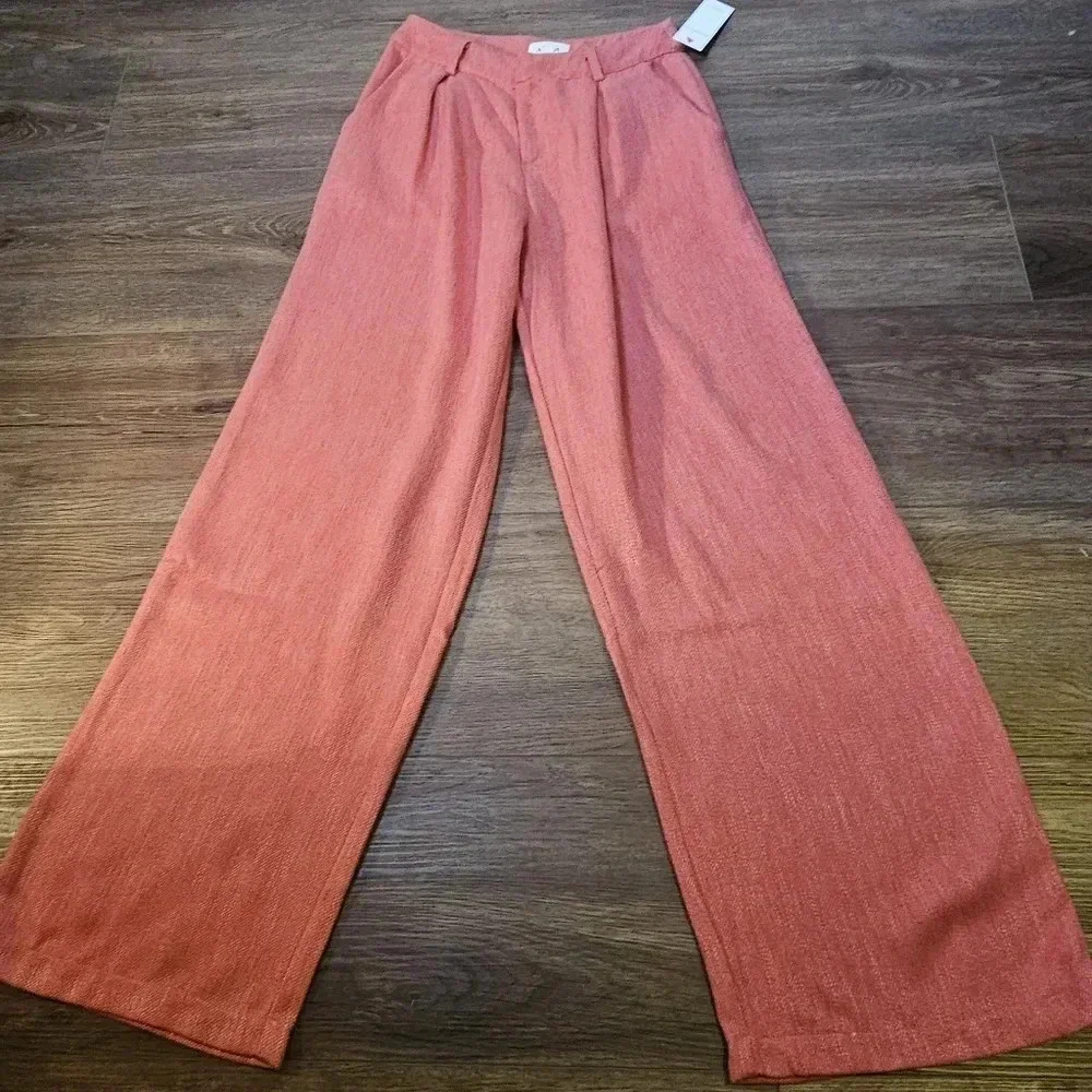 Aura Business Girl Porcelain Rose  Pants SZ M Wide Leg, Career, Preppy